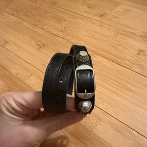 Balenciaga Giant Triple Tour Leather Wrap Bracelet